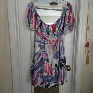 Off shoulder Tie Back Floral Dress